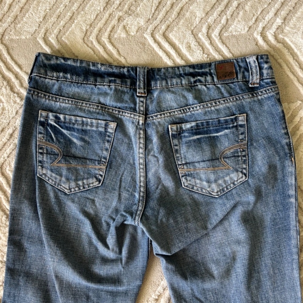 Y2K Low Rise American Eagle Light Wash Denim Flare Jeans - Picture 5 of 6